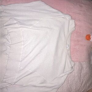 Aerie Cream Waffle Knit Top